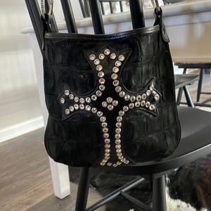 Raviani Rhinestone-embellished Cross Handbag